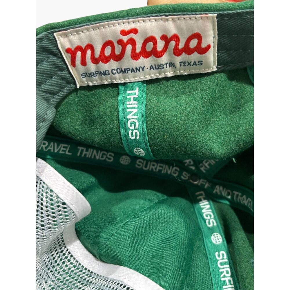 Manana Surfing Co Green Wool Snapback Cap NWT